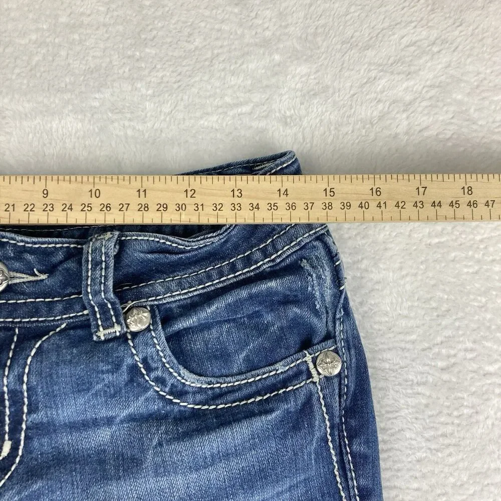 Miss Me Capri Womens Low Rise Blue Denim Jeans‎ Size 28